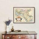 Vintage Map of Turkey, Saudi Arabia, Iraq & Syria 1623