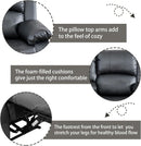 Manual Recliner Sofa Set Black With Cup Holder Storage Console