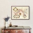 Vintage Map of Chile And Argentina 1623