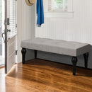 Ottoman Bench 4-thickened Roman Column Feet French Upholstered Bedside Bench For Bedroom Living Room Entryway