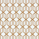 Modern Geometric Shape 3D Hexagon Bronze Lines Peel and Stick Wallpaper | Removable Wall Mural
