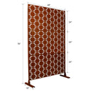 Outdoor & Indoor Privacy Screen Metal Privacy Screen 76' H×48' W, Freestanding Decorative Privacy Screen for Deck Balcony Patio, Rust Red Steel