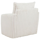 Sarco Corduroy Upholstered Swivel Accent Arm Chair Ivory