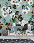 Flower Blossom Botanical Gardens Design Mural.