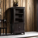 Palladia Library With Doors Bookcase Wind Oak 29 Inch Wide