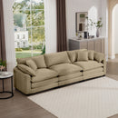 Mid-Century Modern 3 Seater Sectional Sofa With Arm And Throw Pillows