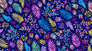 Bright Colorful Fern Arrangement Mural.