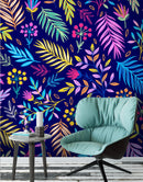 Bright Colorful Fern Arrangement Mural.