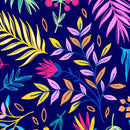 Bright Colorful Fern Arrangement Mural.
