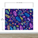Bright Colorful Fern Arrangement Mural.