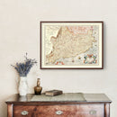 Vintage Map of Catalonia Spain , 1623