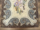 Antique American Hooked Rug 3 x 4.6, Vintage, Floral