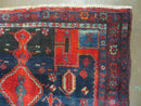4' 6" X 8' 2" Antique Handmade India Tribal Geometric Wool Rug Red Blue