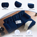 Modern Velvet L Shaped Sectional Sofa for Living Room and Bedroom, Blue, 82.6 Inch