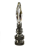 Stephanov Crystal Small Teardrop Nickel Base Lamp Finial 2.5"h