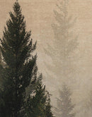 Misty Pine Tree Forest Landscape Wallpaper. Peel and Stick Wall Mural. Self Adhesive Nursery Wall Decor.