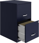 Navy Two Drawer File Cabinet With Smooth Glide Drawers, 14.2 By 18 By 24.5 Inches
