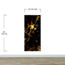 Black and Gold Abstract Marble Stone Peel and Stick Wall Mural.