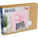 Rosa Talent Kitten - 3D Painting on Primed Fiberboard Set. Create Your DIY Decoration. 7.09*7.09 inches.