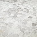 Carrara White Hexagon 11.75"x12" Honed Marble Mesh-Mounted Mosaic Tile 2" Hexagon-MSI Collection