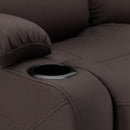 58 Inch Double Wall Hugger Theater Recliner Sofa, Chocolate