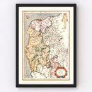 Vintage Map of Boulon & Guines France, 1623
