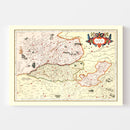 Vintage Map of Anjou France, 1623