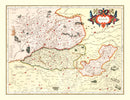 Vintage Map of Anjou France, 1623