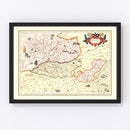 Vintage Map of Anjou France, 1623