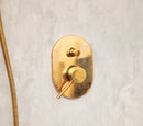 Wall Mounted Shower system ,Hot and cold shower , unlacquered Brass shower.
