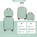 2Piece Luggage Sets ABS Lightweight Suitcase, Spinner Wheels, (20/14) OLIVE GREEN