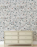 Terrazzo Mosaic Pattern Peel and Stick Wall Paper Mural.