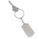 Stainless Steel Dog Tag Keychain, 4.25"