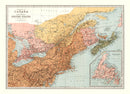 Vintage Map of Canada & Northern United States 1871