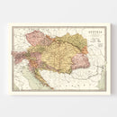 Vintage Map of Austria 1871