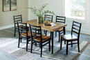 Blondon 60 Inch Solid Wood Dining Set Brown Finish Durable Construction