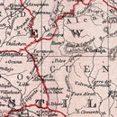 Vintage Map of Spain & Portugal 1871