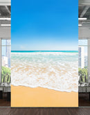 Bright Afternoon Blue Skies Ocean Beach Wave Wall Mural.