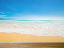 Bright Afternoon Blue Skies Ocean Beach Wave Wall Mural.