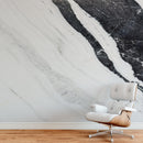 Black and White Marble Stone Granite Slate Wall Mural. Peel and Stick.