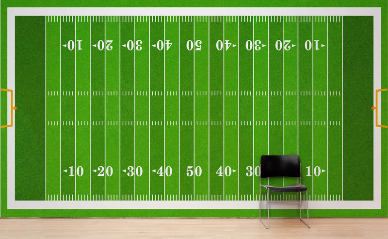 Football Field Wall Mural. 100 yard field with end zone large wall mural.