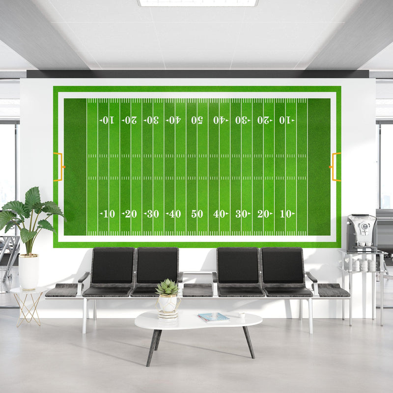 Football Field Wall Mural. 100 yard field with end zone large wall mural.