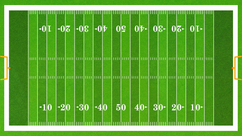 Football Field Wall Mural. 100 yard field with end zone large wall mural.