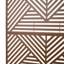 Freestanding Decorative Privacy Screen for Deck Balcony Patio, Metal Privacy Screen 76' H×48' W, Brown