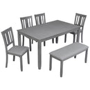 Kitchen Dining Set, Rectangular Dining Table With Upholstered Chairs