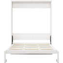 Queen Size Murphy Bed with 2 Side Cabinet Storage Shelves, 68-inch Cabinet Bed Folding Wall Bed with Desk Combo Perfect for Guest Room, Study, Office,White(old sku:BS7013008104C)