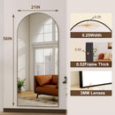 56 Inch Arch Full Length Mirror Black Frame Floor Standing