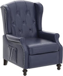 Wingback Recliner Chair With Massage And Heat PU Leather