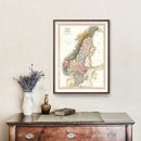 Vintage Map of Sweden & Norway 1832