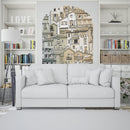 Arch Doorway Wall Decal. European Charming Small Village Town Arch Peel and Stick Wall Decal. Removable Graphic.